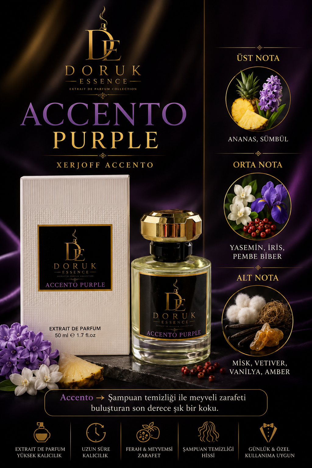 DORUK ESSENCE ACCENTO PURPLE - 50 ML UNISEX PARFÜM