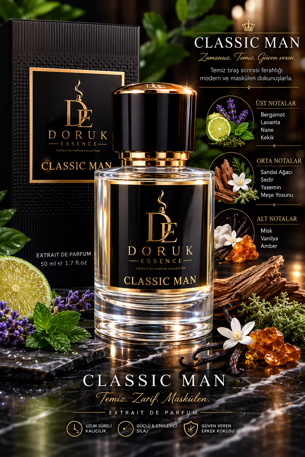 DORUK ESSENCE CLASSIC MAN - 50 ML ERKEK PARFUM