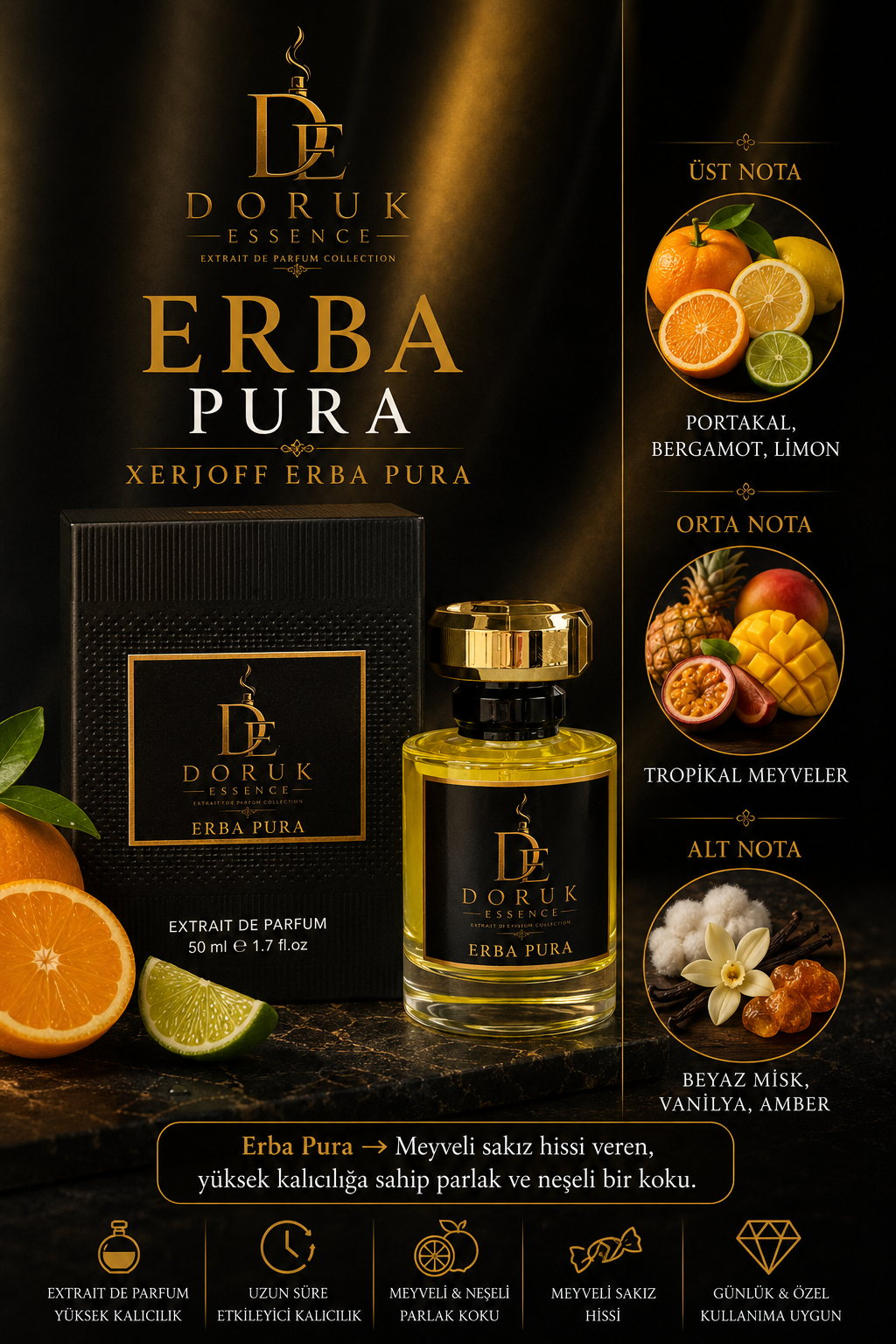 DORUK ESSENCE ERBA PURA - 50 ML UNISEX PARFÜM