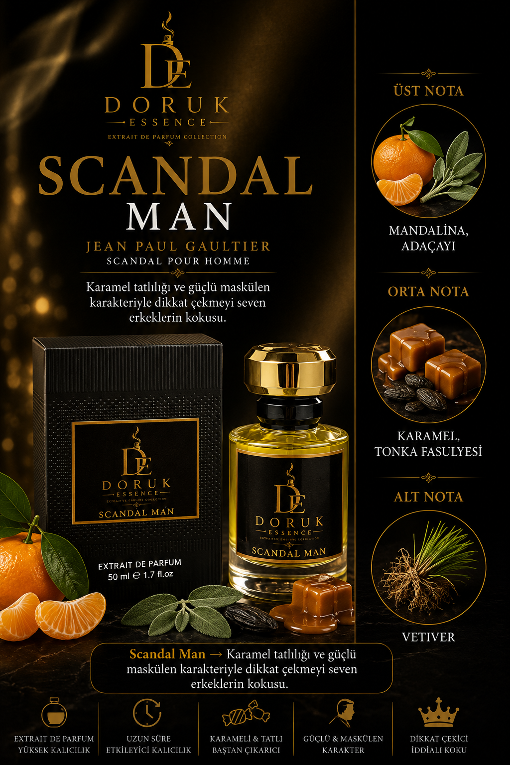 DORUK ESSENCE SCANDAL MAN - 50 ML ERKEK PARFÜM