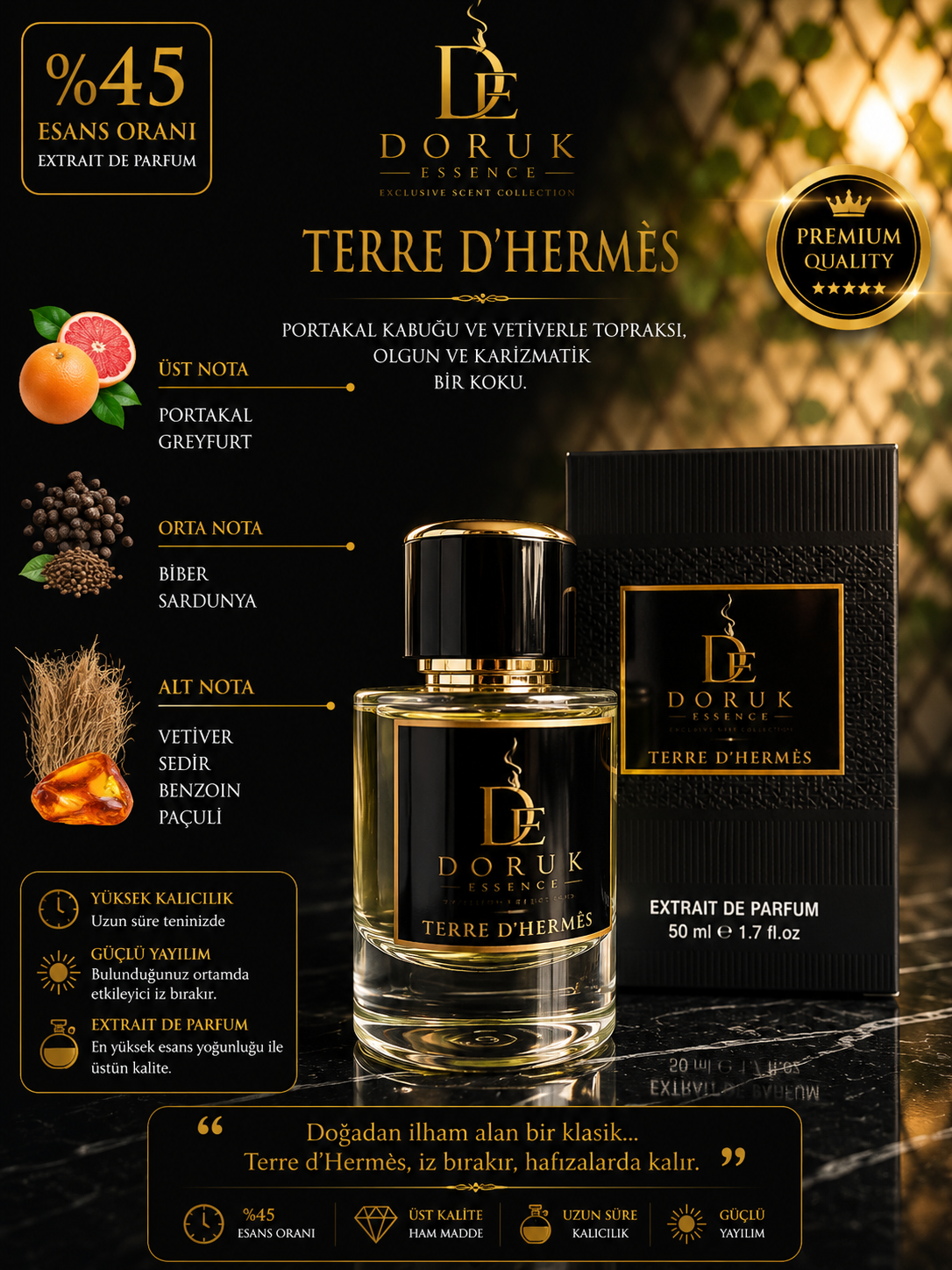 DORUK ESSENCE TERRE D'HERMES - 50 ML PARFÜM
